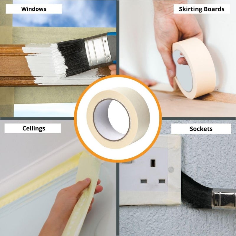 GTSE Masking Tape, 3 Pack, 2 inches x 55 Yards (164 ft), General Purpose Beige Multi-Surface Tape for Painting, Labeling and Craft, 3 Rolls - Image 3